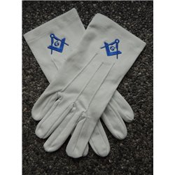 White cotton gloves S&C Royal blue G