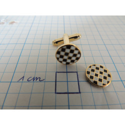 Boutons de manchette pavé mosaïque ronde
