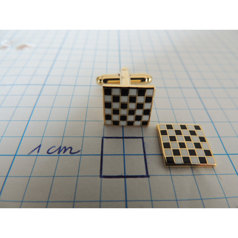 Cufflinks checkerboard pattern square