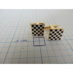 Cufflinks checkerboard pattern square