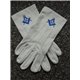 Witte katoenen handschoenen P&W kongingsblauw G